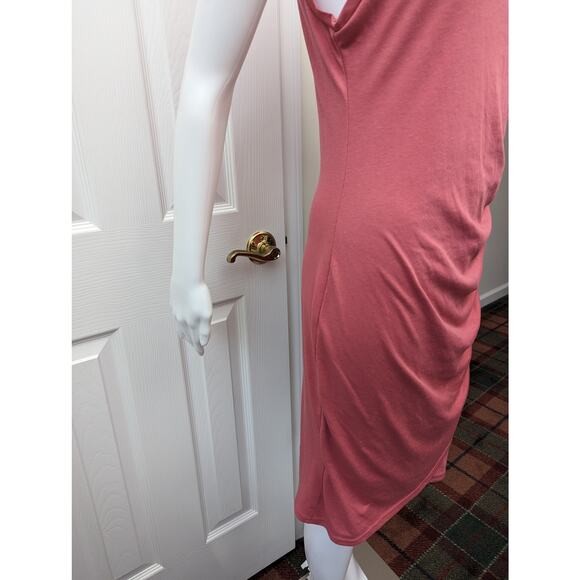 Leith Dress Ruched Lagenlook Minimalist Casual Brunch Party Staples Daytime Date - Picture 4 of 12